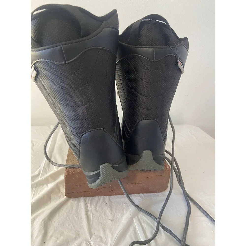 Kids Morrow Black Slick Lace Up Snowboard Boots-New‎ Without Box-Size 4